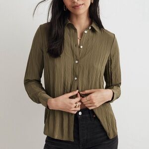 Madewell Olive Button Up Shirt Size Small
